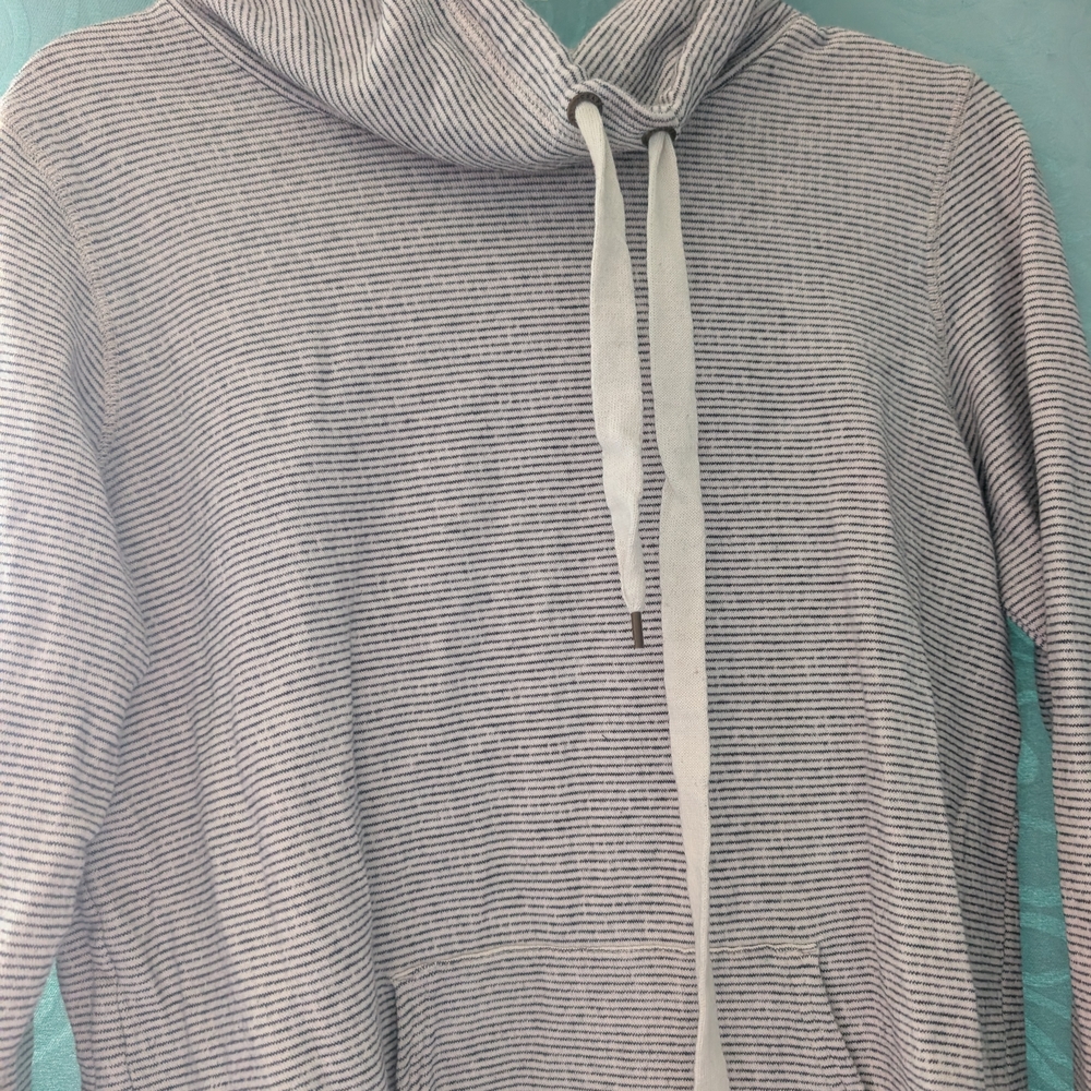 Chaps Black and White Striped Hoodie
